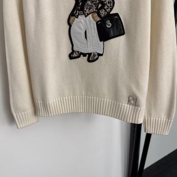 Polo Ralph Lauren Leopard bear pattern apricot sweatere - Picture 4 of 7